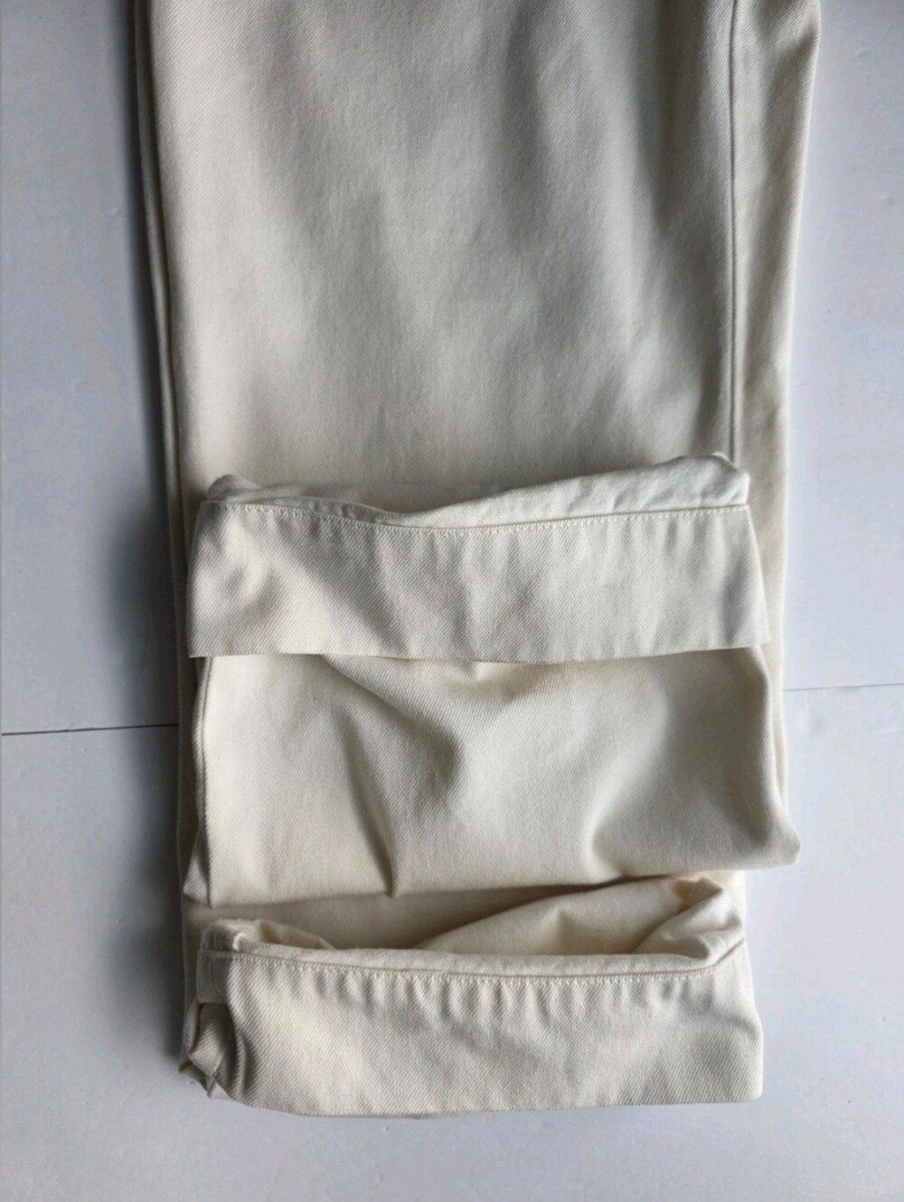 Tory Burch Button Detail Cropped Wide Leg Sailor Pants in Ivory Heavy Denim Sz 4 - Picture 15 of 15